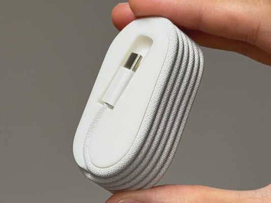 Apple USB C to C 1m Woven Cable Organizer | Minimalist 3D Printed Cord Holder | Travel Cable Management Wrap | Snap Fit Tech Accessory