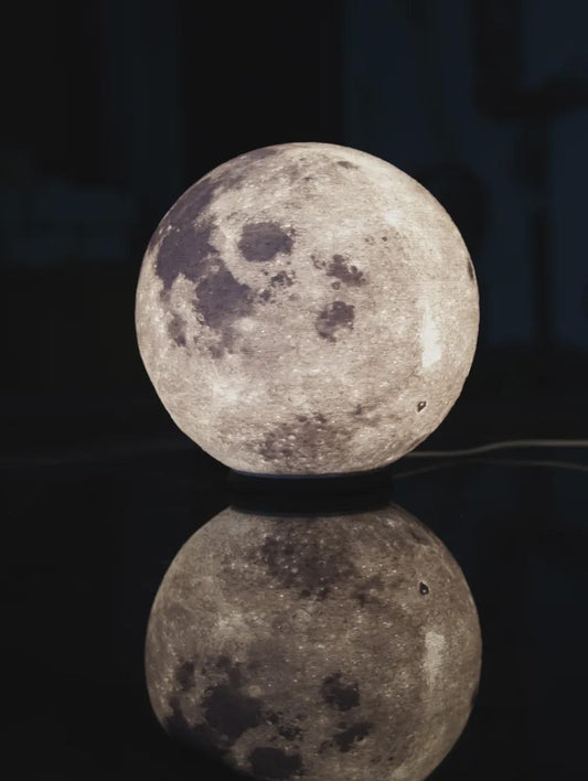Moon Lamp  LED Night Light | Lithophane Moon Sphere | Realistic Lunar Surface Lamp | USB Powered Gift