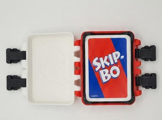 Card Storage Box For Skip Bo| Snap-Lock Case for Sequencing Card Games | Durable Travel Card Holder