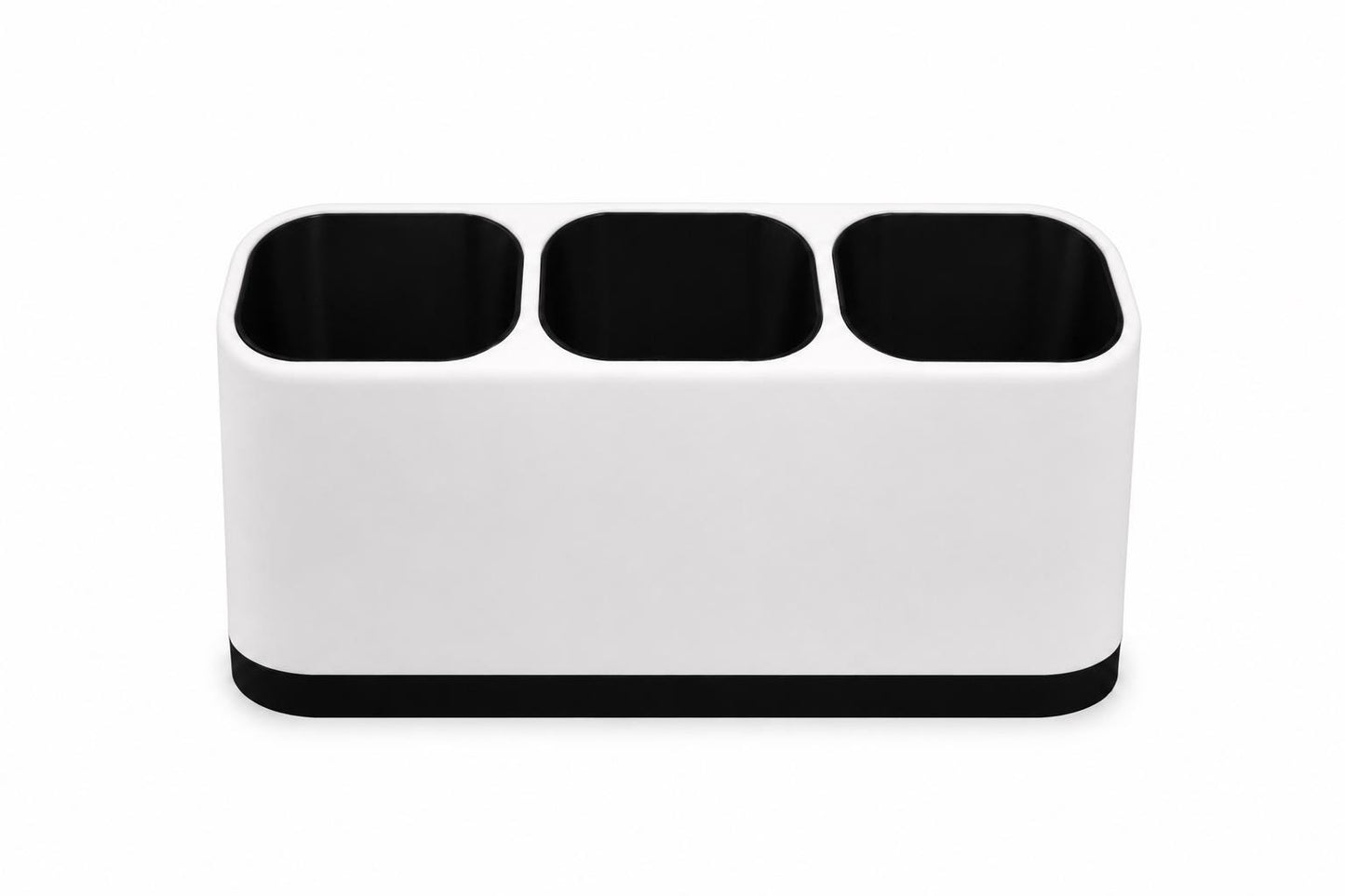 Remote Control Holder | 3 Slot Desk Organizer | Modern Black & White | TV Remote Caddy | Minimalist Home Decor | Remote Stand