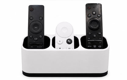 Remote Control Holder | 3 Slot Desk Organizer | Modern Black & White | TV Remote Caddy | Minimalist Home Decor | Remote Stand
