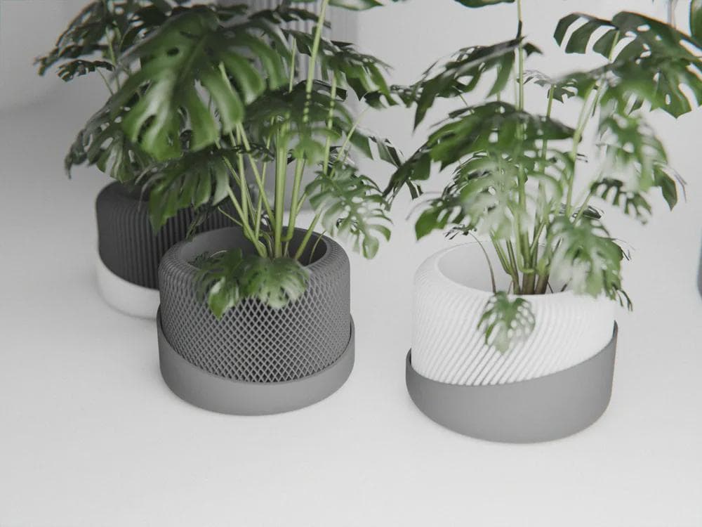 Japandi Self Watering Planter Pot Set of 3 | Modern Minimalist Plant Pot Bundle | Sand Sage Charcoal Colors | Plant Lover Gift Set