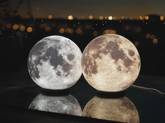 Moon Lamp  LED Night Light | Lithophane Moon Sphere | Realistic Lunar Surface Lamp | USB Powered Gift