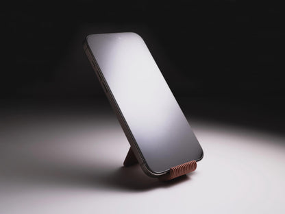 Compact Phone Stand | Mini Travel Smartphone Stand | Minimalist Ribbed Desk Stand | Portable Tablet Holder Gift