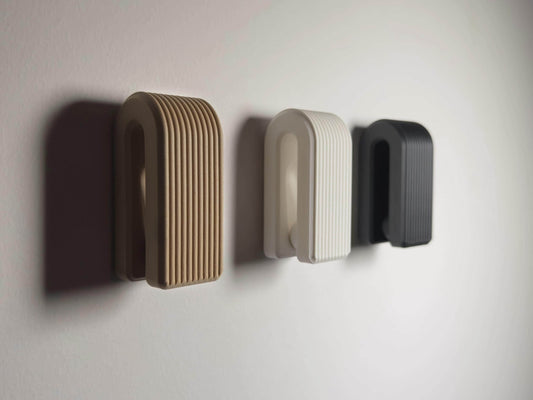 Ribbed Gravity Small Towel Hook | Auto-Locking Wall Hanger | Modern Minimalist Coat Hook | No-Slip Self-Locking Design | Bathroom Decor