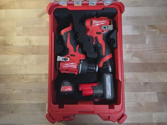 Milwaukee Packout Insert for M12 Drill, Impact, Subcompact and Batteries, Tool Box Organizer, Custom Packout Mod