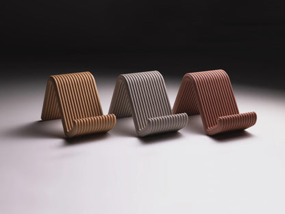 Compact Phone Stand | Mini Travel Smartphone Stand | Minimalist Ribbed Desk Stand | Portable Tablet Holder Gift