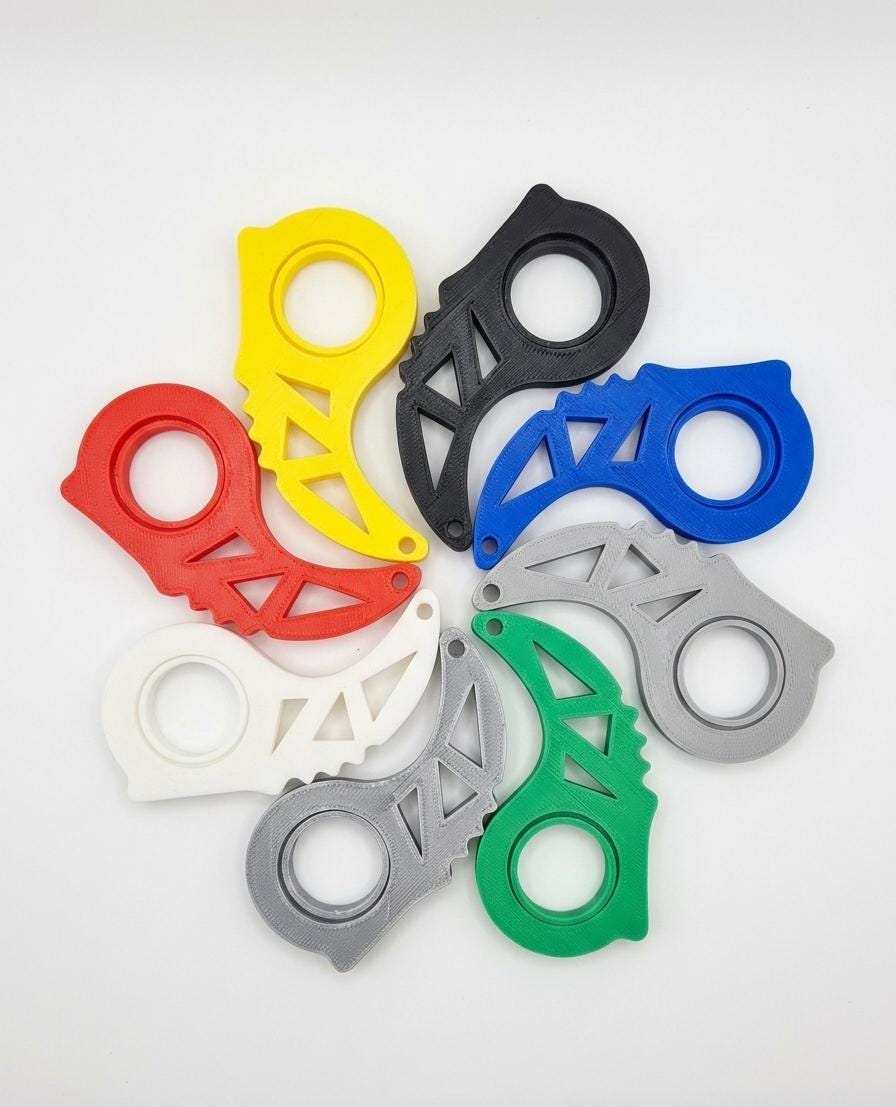 Karambit Fidget Spinner Keychain | Stress Relief Toy | No Bearings Needed | Blunt Plastic Novelty Gift