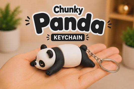 Cute Flexi Panda Keychain | Articulated Panda Toy | Chunky Panda Bag Charm | Gift for Panda Lovers