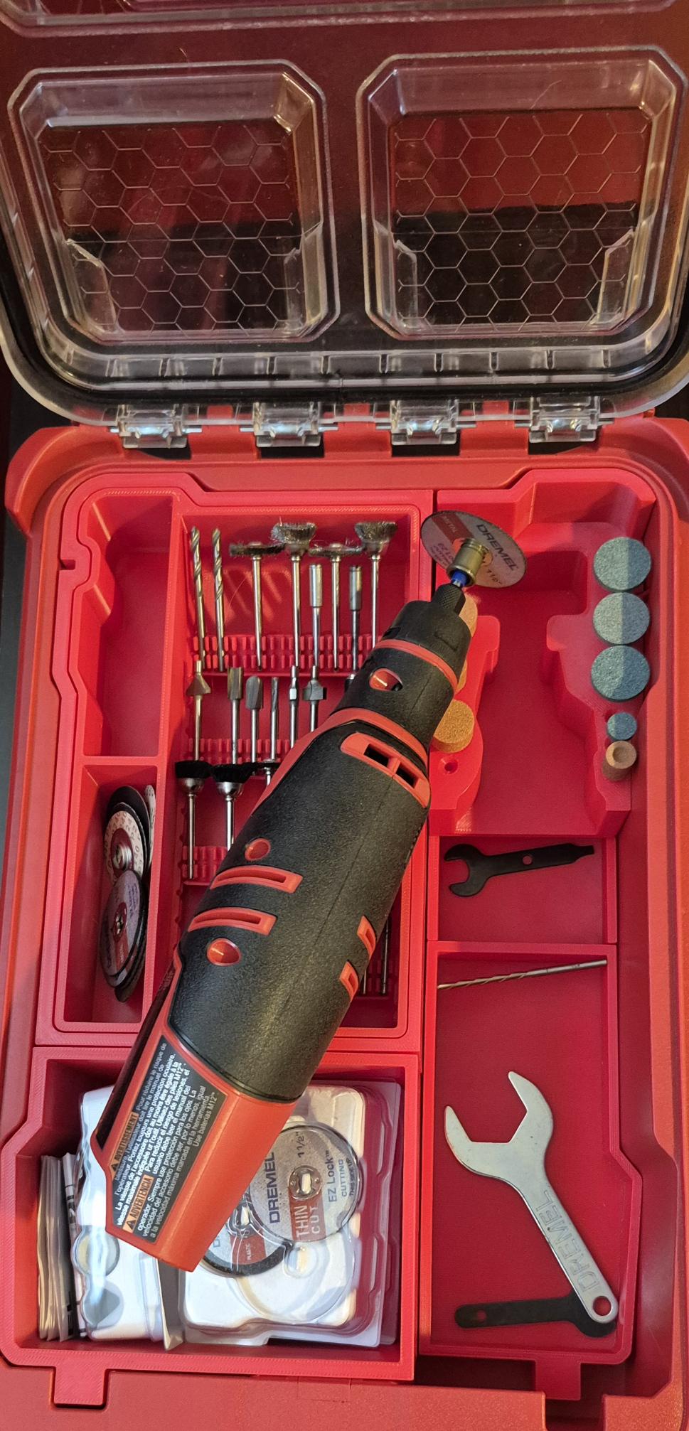 Kit d'outils rotatifs Milwaukee M12 sans accessoires Dremel - Ensemble de meuleuses, étui de rangement personnalisé pour outils – Intégration optionnelle avec Milwaukee Packout
