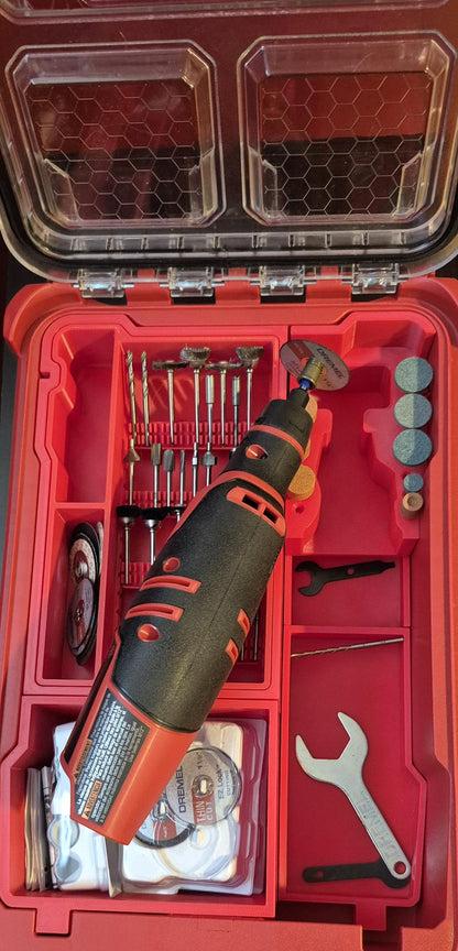 Kit d'outils rotatifs Milwaukee M12 sans accessoires Dremel - Ensemble de meuleuses, étui de rangement personnalisé pour outils – Intégration optionnelle avec Milwaukee Packout