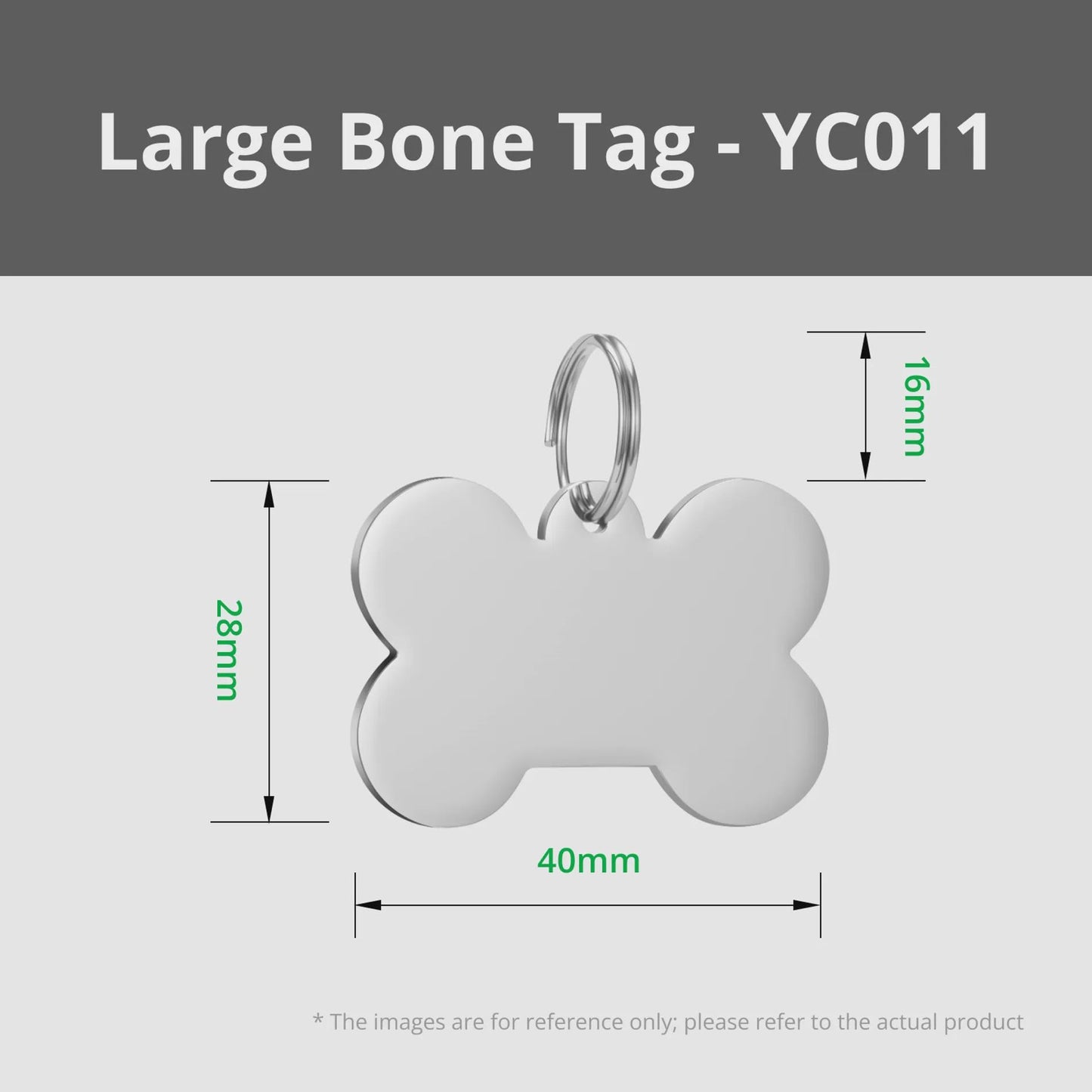 Personalized Dog Tag | Custom Engraved Bone-Shaped Pet ID Tag | Stainless Steel