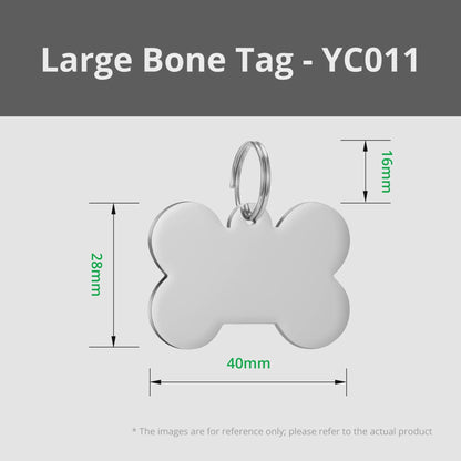 Personalized Dog Tag | Custom Engraved Bone-Shaped Pet ID Tag | Stainless Steel
