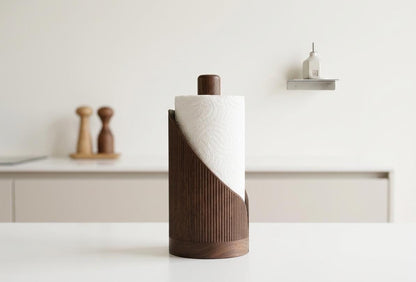 Japandi Paper Towel Holder | Minimalist Kitchen Roll Stand | Modern Countertop Organizer