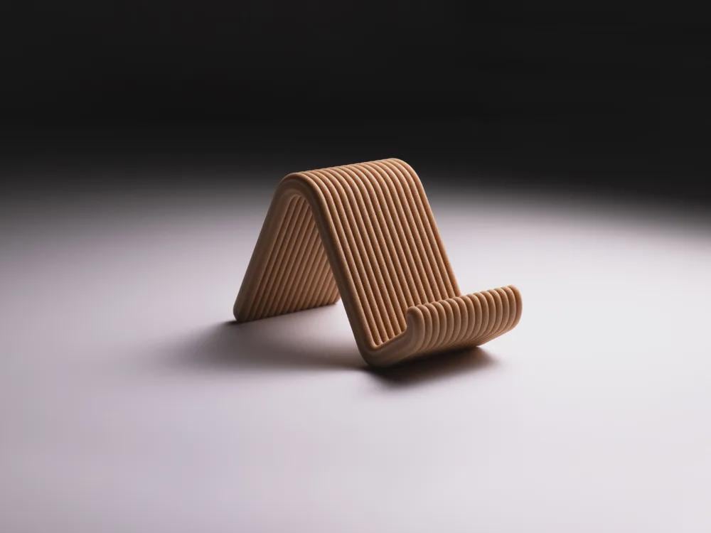 Compact Phone Stand | Mini Travel Smartphone Stand | Minimalist Ribbed Desk Stand | Portable Tablet Holder Gift
