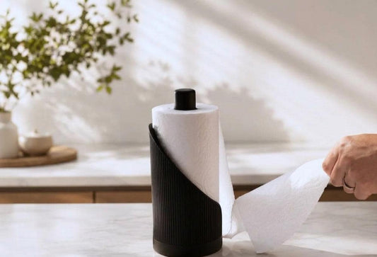 Japandi Paper Towel Holder | Minimalist Kitchen Roll Stand | Modern Countertop Organizer