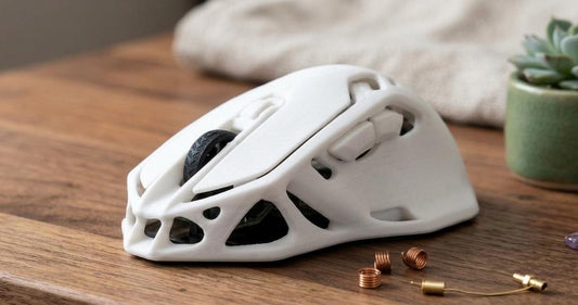Sculptural Lattice Mouse – Fully Functional Ergonomic PC Mouse – Unique Artisan Desk Accessory