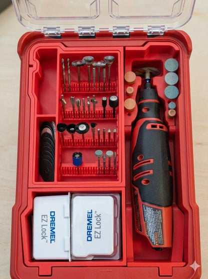 Kit d'outils rotatifs Milwaukee M12 sans accessoires Dremel - Ensemble de meuleuses, étui de rangement personnalisé pour outils – Intégration optionnelle avec Milwaukee Packout