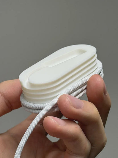 Apple USB C to C 1m Woven Cable Organizer | Minimalist 3D Printed Cord Holder | Travel Cable Management Wrap | Snap Fit Tech Accessory