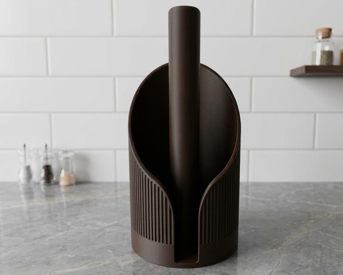 Japandi Paper Towel Holder | Minimalist Kitchen Roll Stand | Modern Countertop Organizer