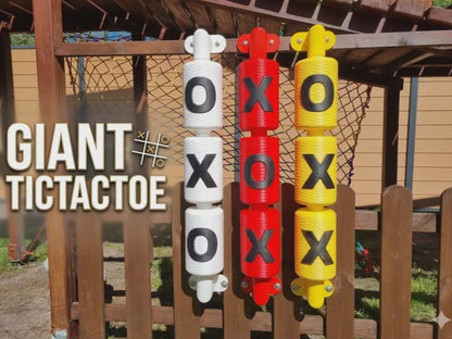 Giant Tic Tac Toe Game | Outdoor Rotating Fence Game | Backyard Yard Game | Garden Party Activity | Wall Mounted XO Game
