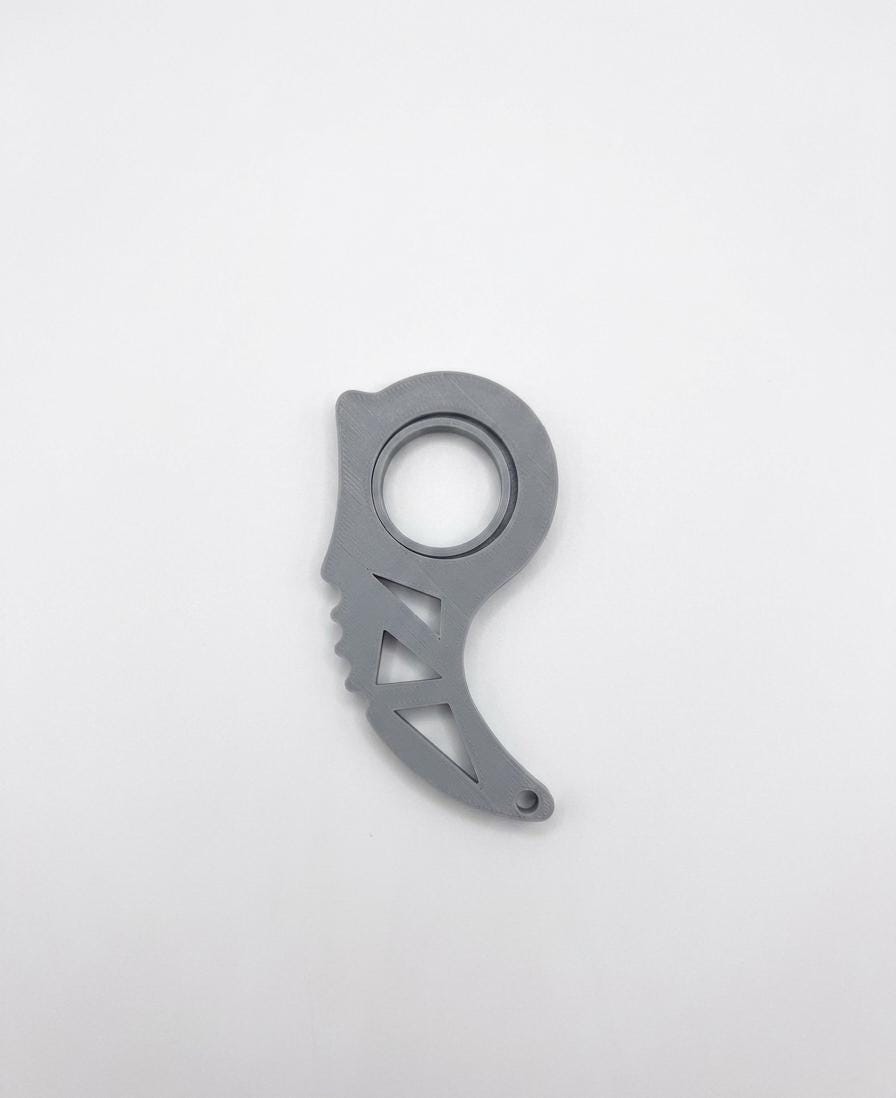 Karambit Fidget Spinner Keychain | Stress Relief Toy | No Bearings Needed | Blunt Plastic Novelty Gift
