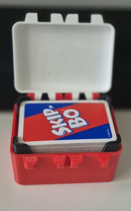 Card Storage Box For Skip Bo| Snap-Lock Case for Sequencing Card Games | Durable Travel Card Holder