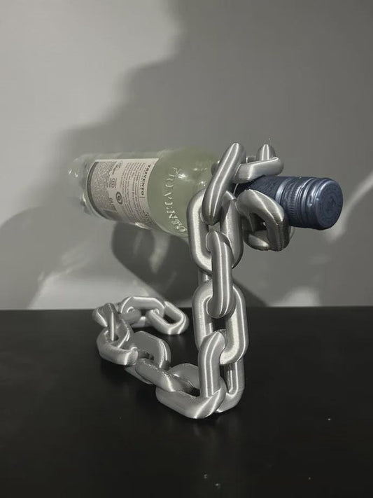Magic Floating Wine Bottle Holder | Levitating Chain Stand | Optical Illusion Wine Display | Unique Bar Decor