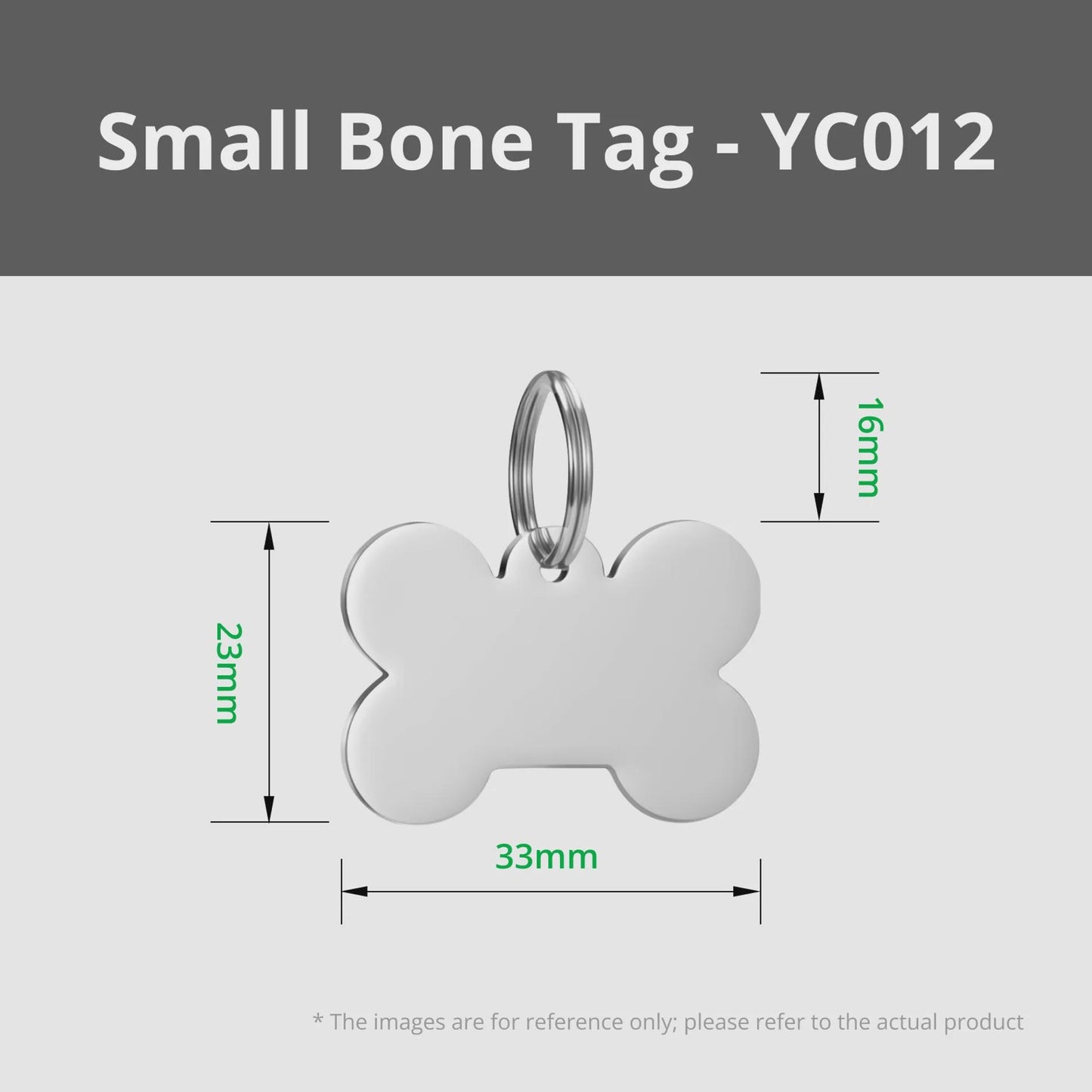 Personalized Dog Tag | Custom Engraved Bone-Shaped Pet ID Tag | Stainless Steel