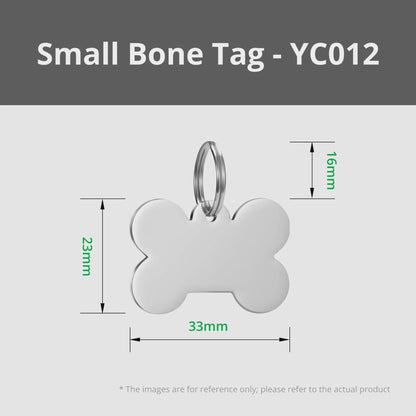 Personalized Dog Tag | Custom Engraved Bone-Shaped Pet ID Tag | Stainless Steel