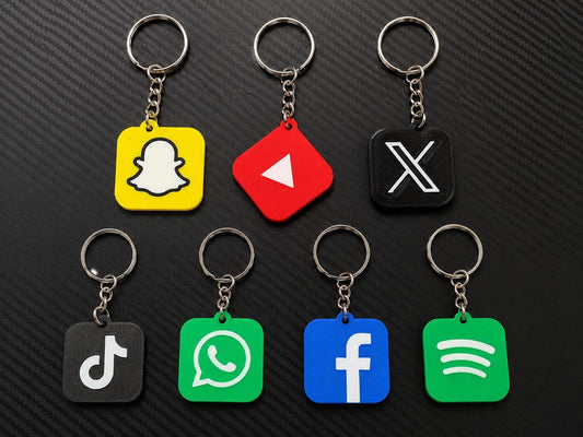 NFC Social Media Keychain | Custom Social Link Tag | Tap to Share Instagram, TikTok, Snapchat & More | NFC Business Keyring