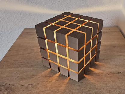 Geometric Cube LED Desk Lamp | Modern Floating Cube Night Light | USB Ambient Lighting | Unique Home Decor Gift