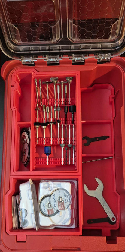 Kit d'outils rotatifs Milwaukee M12 sans accessoires Dremel - Ensemble de meuleuses, étui de rangement personnalisé pour outils – Intégration optionnelle avec Milwaukee Packout