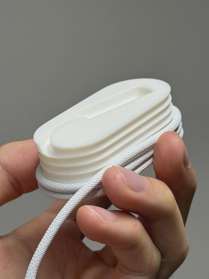 Apple USB C to C 1m Woven Cable Organizer | Minimalist 3D Printed Cord Holder | Travel Cable Management Wrap | Snap Fit Tech Accessory