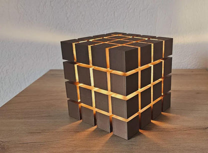 Geometric Cube LED Desk Lamp | Modern Floating Cube Night Light | USB Ambient Lighting | Unique Home Decor Gift