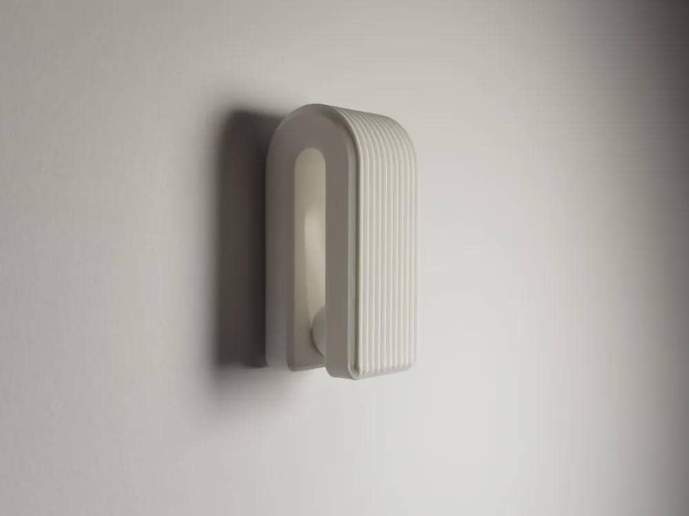 Ribbed Gravity Small Towel Hook | Auto-Locking Wall Hanger | Modern Minimalist Coat Hook | No-Slip Self-Locking Design | Bathroom Decor