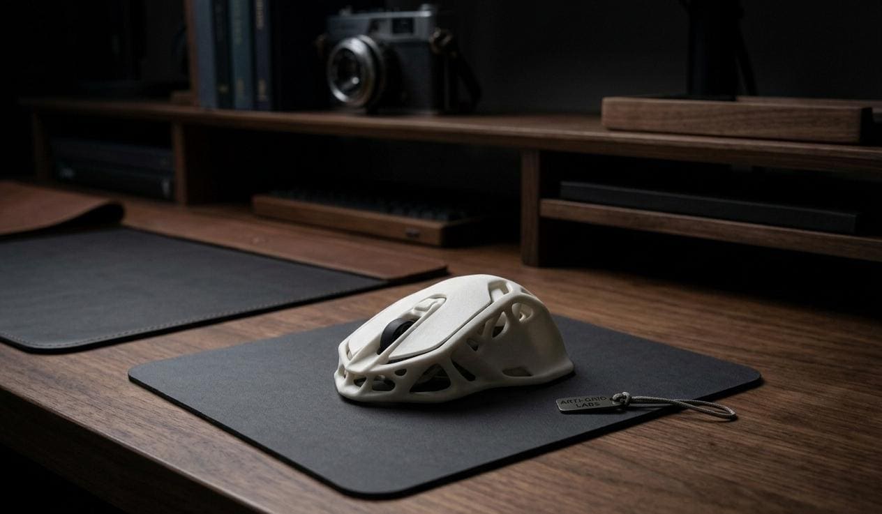 Sculptural Lattice Mouse – Fully Functional Ergonomic PC Mouse – Unique Artisan Desk Accessory